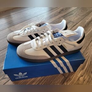 adidas Samba Men’s Sneakers in White, Black and Gray Suede